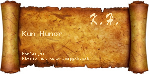 Kun Hunor névjegykártya
